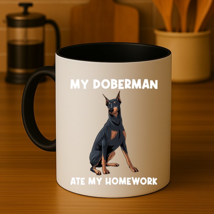 Cool Doberman Art For Dog Breed Doberman Pinscher Mug