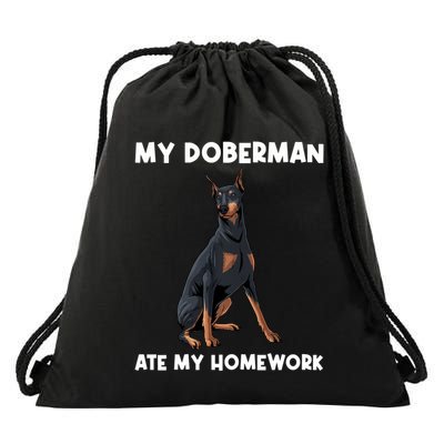 Cool Doberman Art For Dog Breed Doberman Pinscher Drawstring Bag
