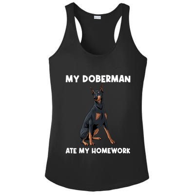 Cool Doberman Art For Dog Breed Doberman Pinscher Ladies PosiCharge Competitor Racerback Tank