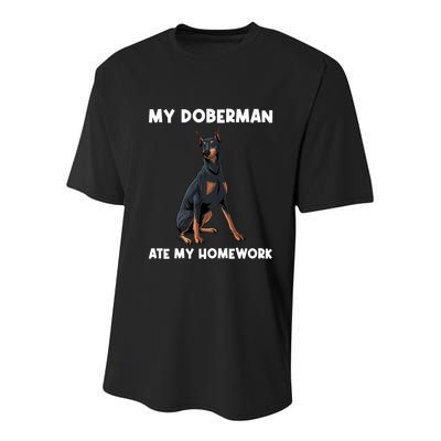 Cool Doberman Art For Dog Breed Doberman Pinscher Youth Performance Sprint T-Shirt