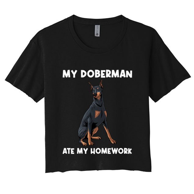 Cool Doberman Art For Dog Breed Doberman Pinscher Crop Top