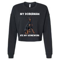 Cool Doberman Art For Dog Breed Doberman Pinscher Cropped Pullover Crew