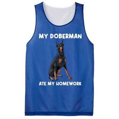 Cool Doberman Art For Dog Breed Doberman Pinscher Mesh Reversible Basketball Jersey Tank