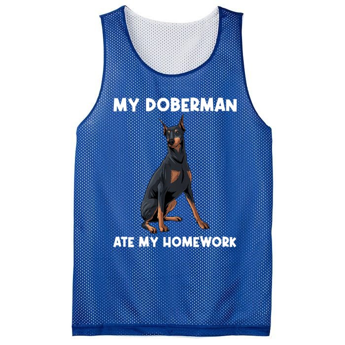 Cool Doberman Art For Dog Breed Doberman Pinscher Mesh Reversible Basketball Jersey Tank