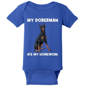 Cool Doberman Art For Dog Breed Doberman Pinscher Baby Bodysuit