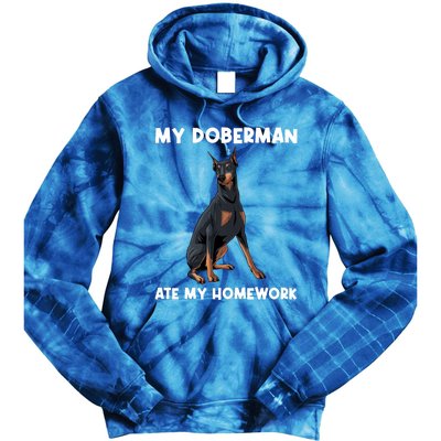 Cool Doberman Art For Dog Breed Doberman Pinscher Tie Dye Hoodie