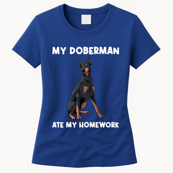 Cool Doberman Art For Dog Breed Doberman Pinscher Womens T-Shirt