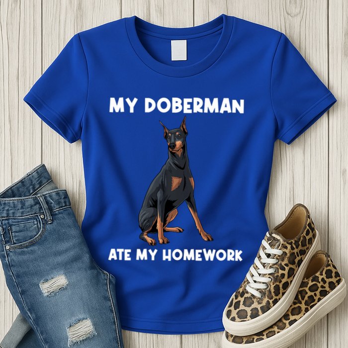 Cool Doberman Art For Dog Breed Doberman Pinscher Womens T-Shirt