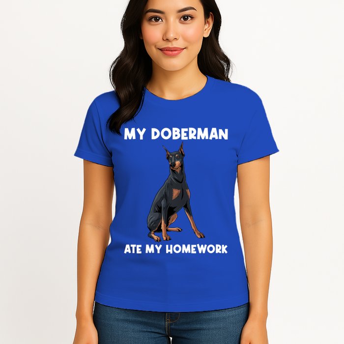Cool Doberman Art For Dog Breed Doberman Pinscher Womens T-Shirt