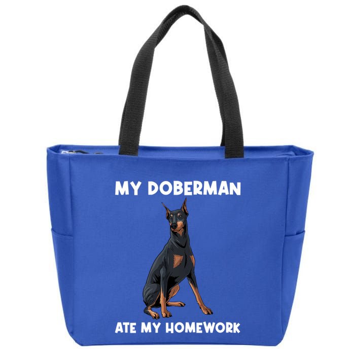 Cool Doberman Art For Dog Breed Doberman Pinscher Zip Tote Bag