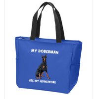 Cool Doberman Art For Dog Breed Doberman Pinscher Zip Tote Bag