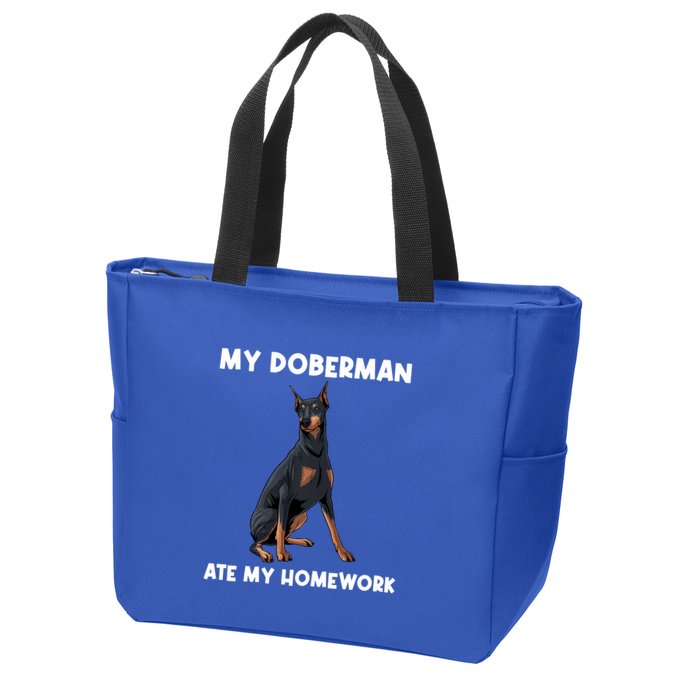 Cool Doberman Art For Dog Breed Doberman Pinscher Zip Tote Bag