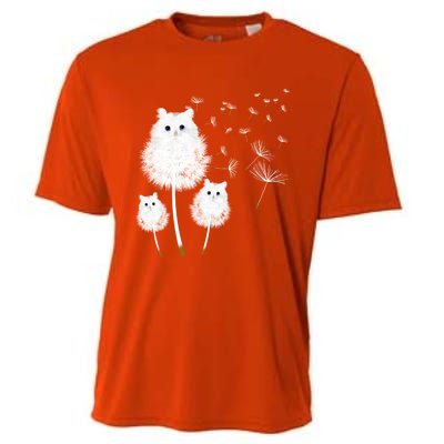 Cat Dandelion Amazing Flower Cat Lover Design Funny Gift Cooling Performance Crew T-Shirt