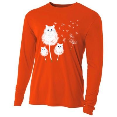 Cat Dandelion Amazing Flower Cat Lover Design Funny Gift Cooling Performance Long Sleeve Crew