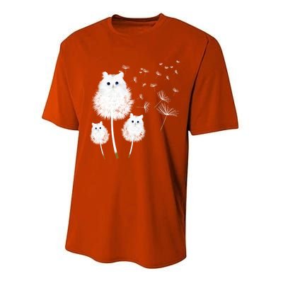 Cat Dandelion Amazing Flower Cat Lover Design Funny Gift Performance Sprint T-Shirt