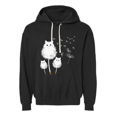 Cat Dandelion Amazing Flower Cat Lover Design Funny Gift Garment-Dyed Fleece Hoodie