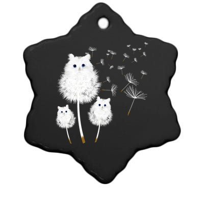 Cat Dandelion Amazing Flower Cat Lover Design Funny Gift Ceramic Star Ornament