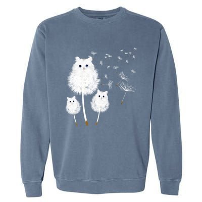 Cat Dandelion Amazing Flower Cat Lover Design Funny Gift Garment-Dyed Sweatshirt