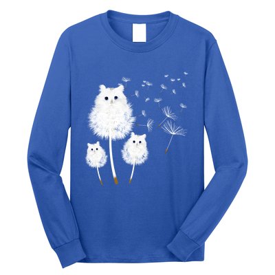 Cat Dandelion Amazing Flower Cat Lover Design Funny Gift Long Sleeve Shirt