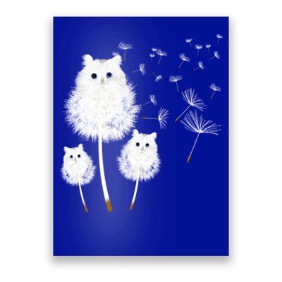 Cat Dandelion Amazing Flower Cat Lover Design Funny Gift Poster