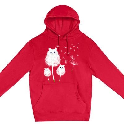 Cat Dandelion Amazing Flower Cat Lover Design Funny Gift Premium Pullover Hoodie