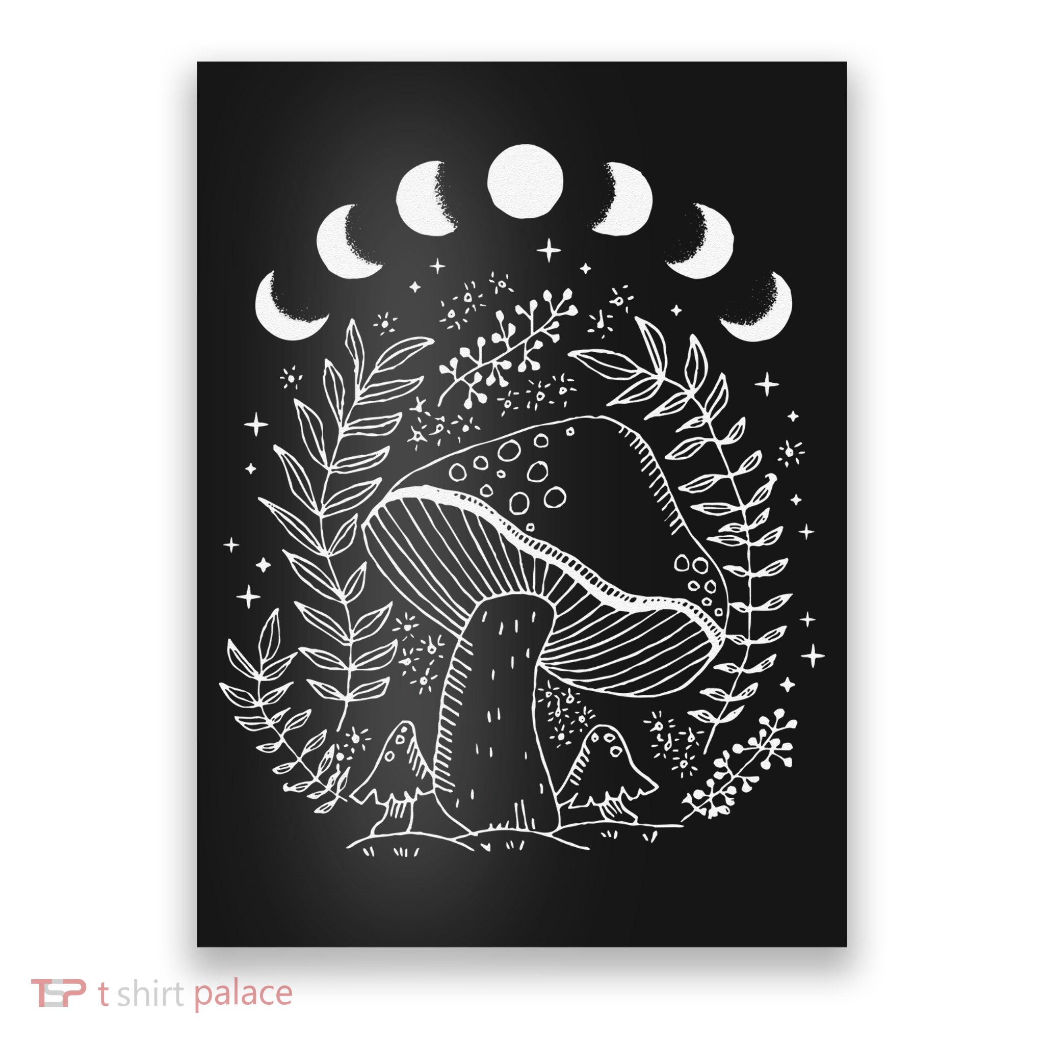 Cottagecore Dark Academia Aesthetic Mushroom Moon Witchy Poster