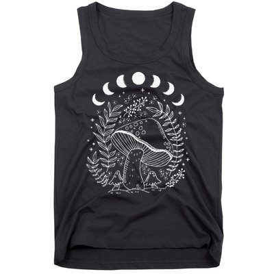 Cottagecore Dark Academia Aesthetic Mushroom Moon Witchy Tank Top