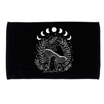 Cottagecore Dark Academia Aesthetic Mushroom Moon Witchy Microfiber Hand Towel