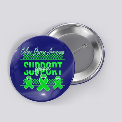 Celiac Disease Awareness Support Squad Green Ribbon Warrior Gift Button