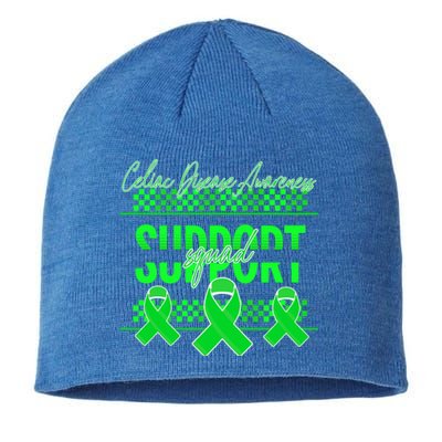 Celiac Disease Awareness Support Squad Green Ribbon Warrior Gift Sustainable Beanie