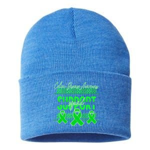 Celiac Disease Awareness Support Squad Green Ribbon Warrior Gift Sustainable Knit Beanie