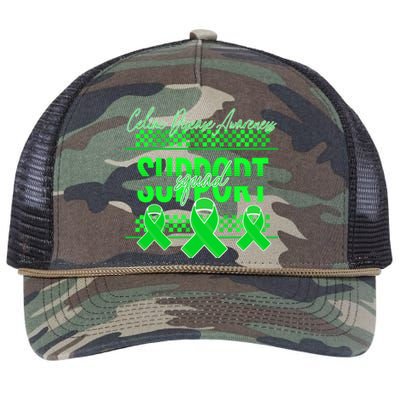 Celiac Disease Awareness Support Squad Green Ribbon Warrior Gift Retro Rope Trucker Hat Cap