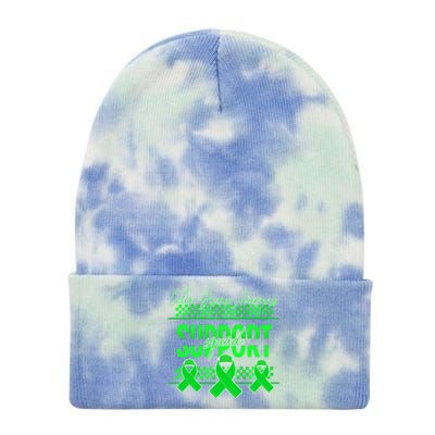 Celiac Disease Awareness Support Squad Green Ribbon Warrior Gift Tie Dye 12in Knit Beanie