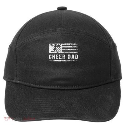 Cheer Dad American Flag Cheerleading Patriotic Father's Day 7-Panel Snapback Hat