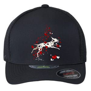 Cute Dalmatian And Red Hearts Funny Dog Mom Valentines Day Gift Flexfit Unipanel Trucker Cap