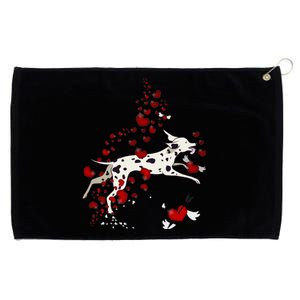 Cute Dalmatian And Red Hearts Funny Dog Mom Valentines Day Gift Grommeted Golf Towel