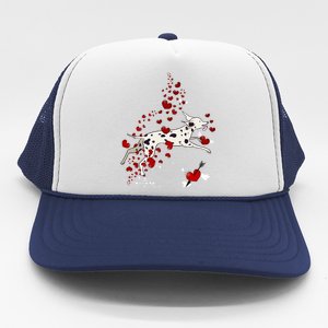 Cute Dalmatian And Red Hearts Funny Dog Mom Valentines Day Gift Trucker Hat