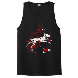 Cute Dalmatian And Red Hearts Funny Dog Mom Valentines Day Gift PosiCharge Competitor Tank