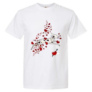 Cute Dalmatian And Red Hearts Funny Dog Mom Valentines Day Gift Garment-Dyed Heavyweight T-Shirt