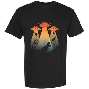 Cool Dinosaur Art Ufo Alien Abduction Dinosaur Garment-Dyed Heavyweight T-Shirt