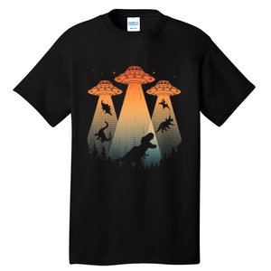 Cool Dinosaur Art Ufo Alien Abduction Dinosaur Tall T-Shirt