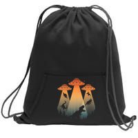 Cool Dinosaur Art Ufo Alien Abduction Dinosaur Sweatshirt Cinch Pack Bag