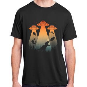 Cool Dinosaur Art Ufo Alien Abduction Dinosaur Adult ChromaSoft Performance T-Shirt