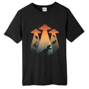 Cool Dinosaur Art Ufo Alien Abduction Dinosaur Tall Fusion ChromaSoft Performance T-Shirt