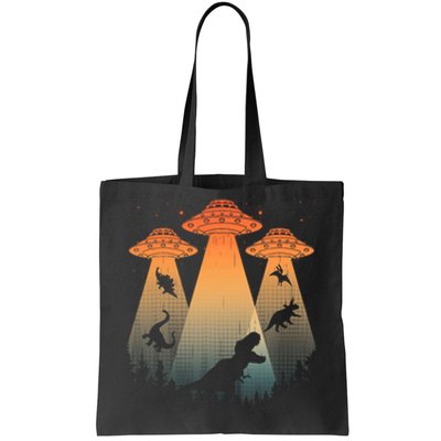 Cool Dinosaur Art Ufo Alien Abduction Dinosaur Tote Bag