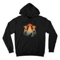 Cool Dinosaur Art Ufo Alien Abduction Dinosaur Tall Hoodie