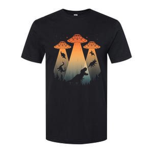 Cool Dinosaur Art Ufo Alien Abduction Dinosaur Softstyle CVC T-Shirt