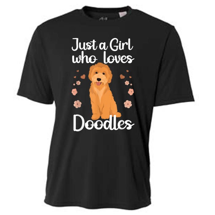 Cute Doodle Art For Women Mom Golden Doodle Dog Lovers Cooling Performance Crew T-Shirt