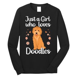 Cute Doodle Art For Women Mom Golden Doodle Dog Lovers Long Sleeve Shirt