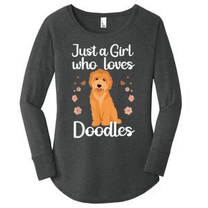 Cute Doodle Art For Women Mom Golden Doodle Dog Lovers Women's Perfect Tri Tunic Long Sleeve Shirt